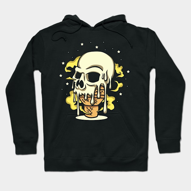 Skull Ice Scream - T-Shirt Humour Hoodie by B-BUZZ